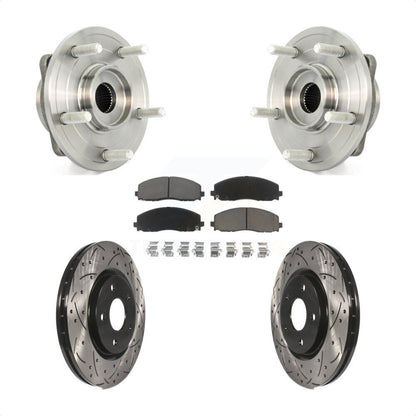 Kit de plaquettes de Rotor de frein, ensemble de roulements de moyeu avant, fente de perçage, pour Dodge Journe