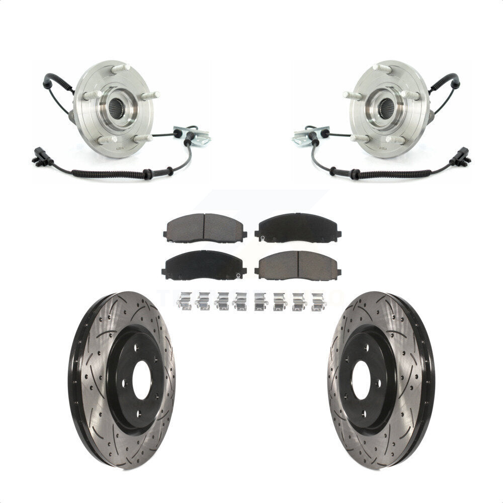 Kit de plaquettes de Rotor de frein, ensemble de roulements de moyeu avant, fente de perçage, pour Volkswagen Routa