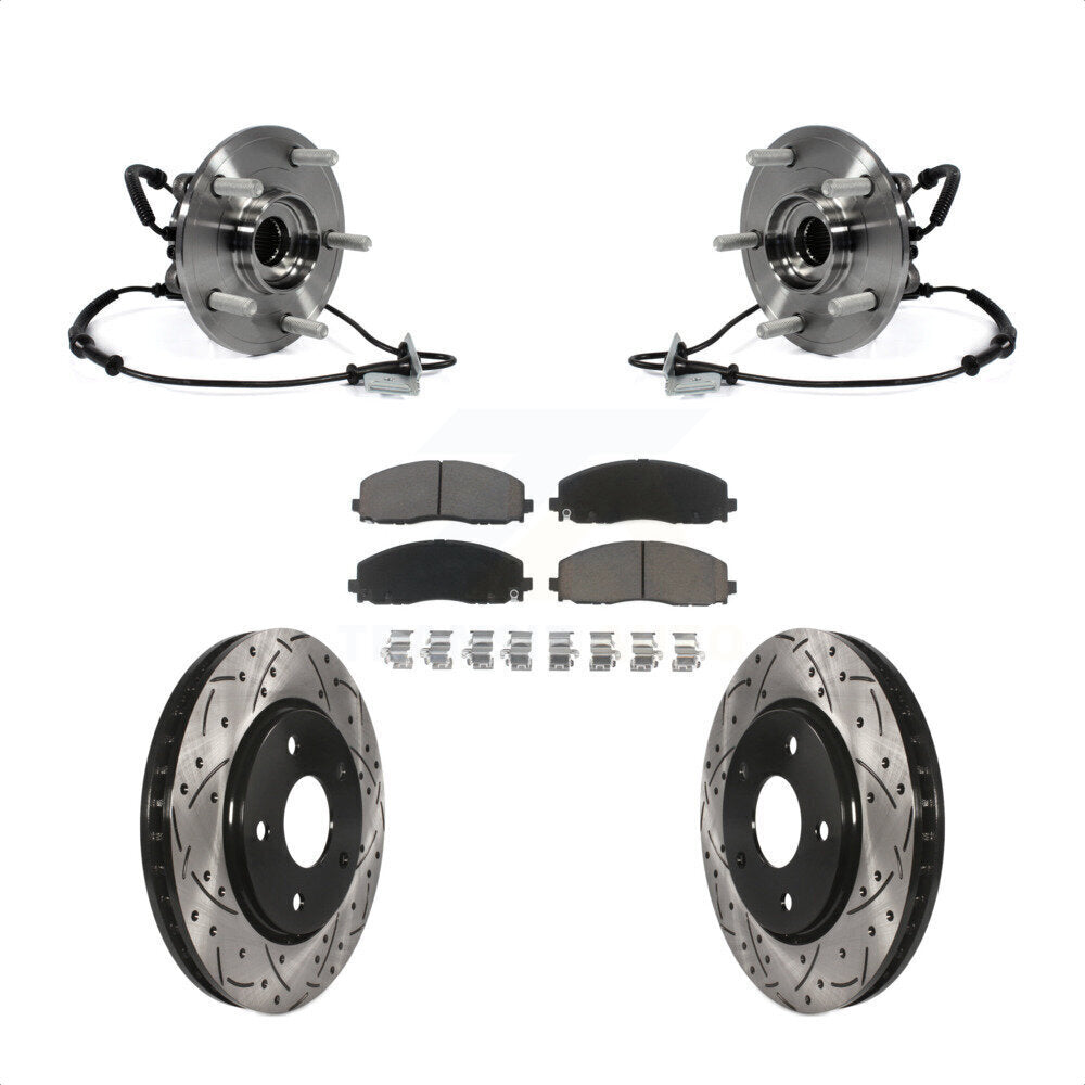 Kit de plaquettes de Rotor de frein à fente percée, ensemble de roulements avant pour Dodge Grand Carava