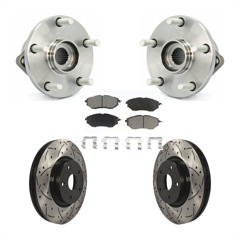 Kit de plaquettes de Rotor de frein à fente percée, roulement de moyeu avant pour Subaru Tribec 2008 – 2014
