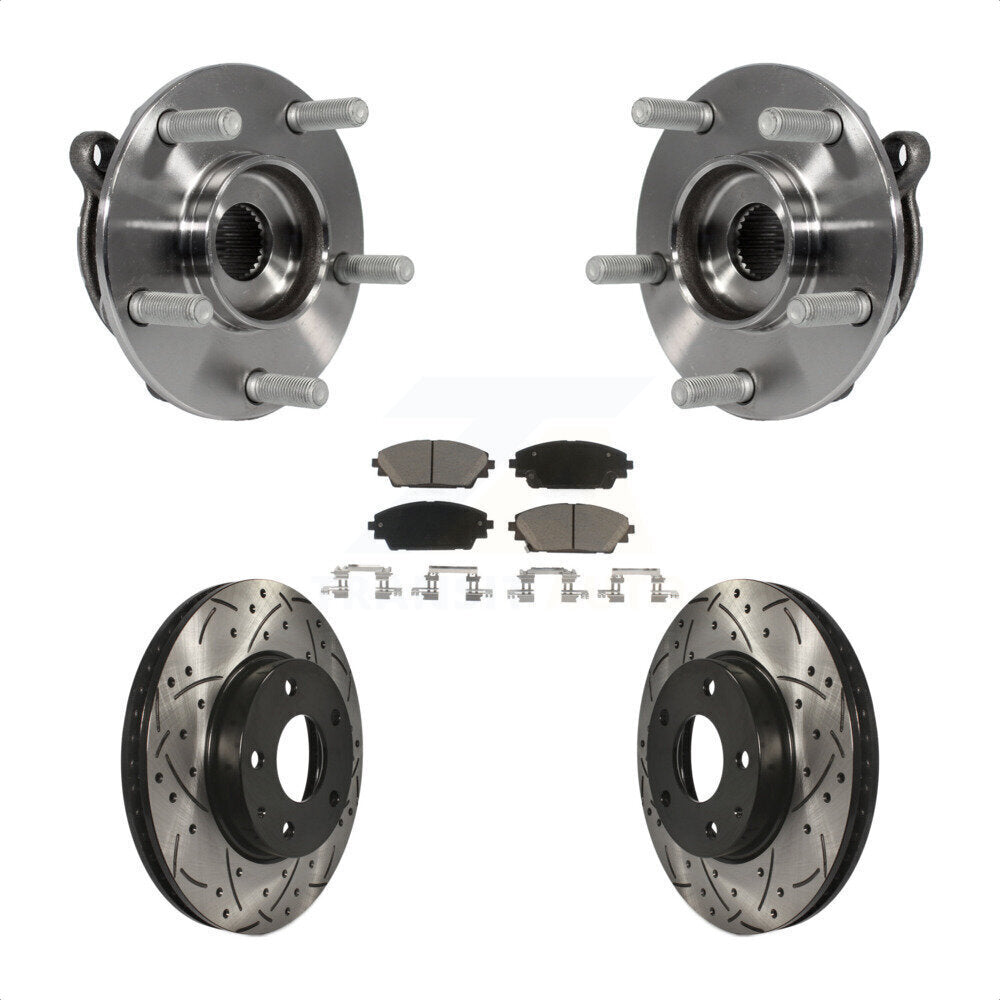 Kit de plaquettes de Rotor de frein, ensemble de roulements de moyeu avant, fente de perçage, pour Mazda 3 CX-3 Spor