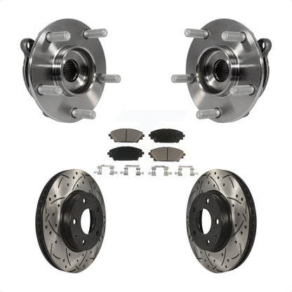 Kit de plaquettes de Rotor de frein, ensemble de roulements de moyeu avant, fente de perçage, pour Mazda 3 CX-3 Spor