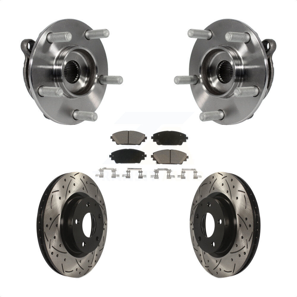 Kit de plaquettes de Rotor de frein, ensemble de roulements de moyeu avant, fente de perçage, pour Mazda 3 CX-3 Spor