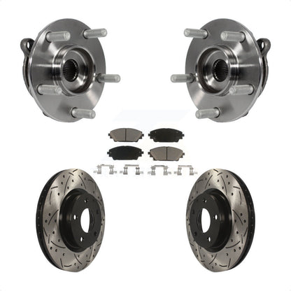 Kit de plaquettes de Rotor de frein, ensemble de roulements de moyeu avant, fente de perçage, pour Mazda 3 CX-3 Spor