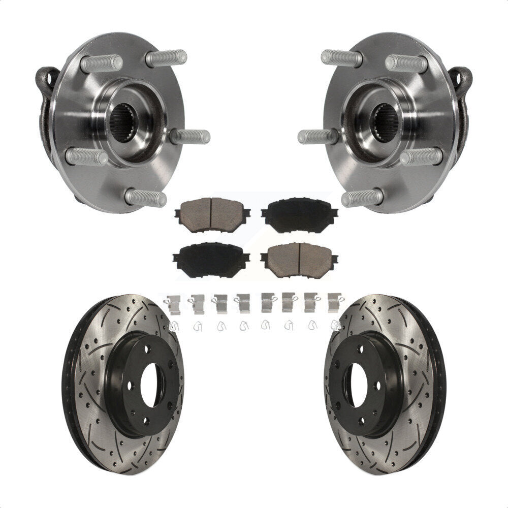 Kit de plaquettes de Rotor de frein, ensemble de roulements de moyeu avant, fente de perçage, pour Mazda 3 Spor