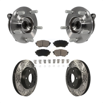 Kit de plaquettes de Rotor de frein, ensemble de roulements de moyeu avant, fente de perçage, pour Mazda 3 Spor