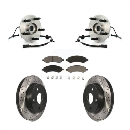 Ensemble de roulement de moyeu avant, Rotor de frein à fente percé et Kit de plaquettes pour Dodge Ram 150