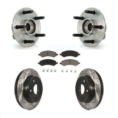 Ensemble de roulement de moyeu avant, Rotor de frein à fente percé et Kit de plaquettes pour Dodge Ram 150