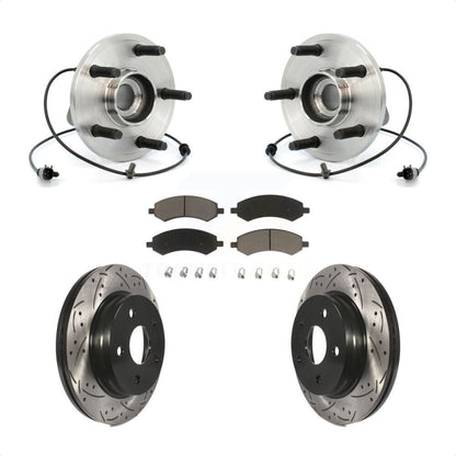 Kit de plaquettes de Rotor de frein, roulement de moyeu avant, fente de perçage revêtue, pour Chrysler Aspen Dodg