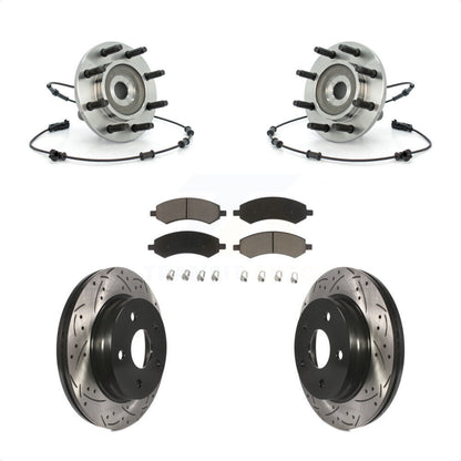 Ensemble de roulement de moyeu avant, Rotor de frein à fente percé et Kit de plaquettes pour Dodge Ram 150