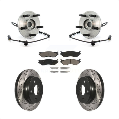 Ensemble de roulement de moyeu avant, Rotor de frein à fente percé et Kit de plaquettes pour Dodge Ram 150