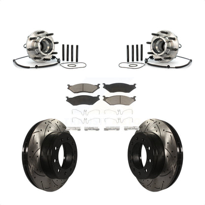 Kit de plaquettes de Rotor de frein, roulement de moyeu avant, fente de perçage, pour Ford F-550 Super Duty 4 X