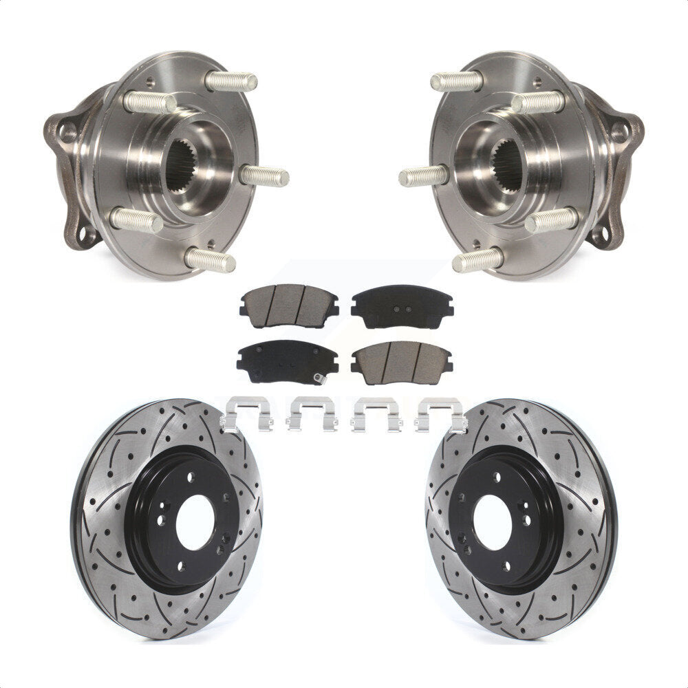 Kit de plaquettes de Rotor de frein, roulement de moyeu avant, fente de perçage, pour Hyundai Tucson Kia Sportag