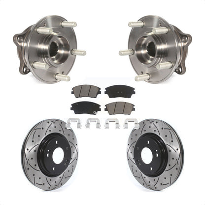 Kit de plaquettes de Rotor de frein, roulement de moyeu avant, fente de perçage, pour Hyundai Tucson Kia Sportag