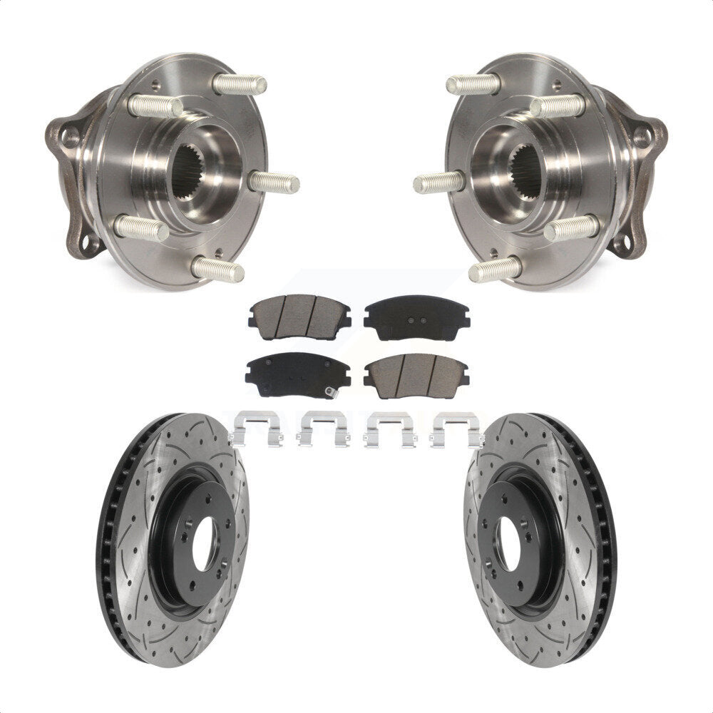 Kit de plaquettes de Rotor de frein, ensemble de roulements de moyeu avant, fente de perçage, pour Kia Sportag
