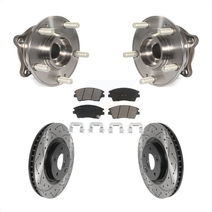 Kit de plaquettes de Rotor de frein, ensemble de roulements de moyeu avant, fente de perçage, pour Kia Sportag
