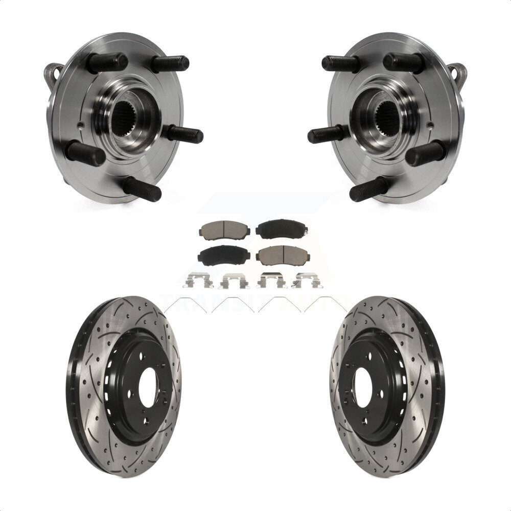 Kit de rotor et de plaquettes de frein à fente percée, roulement de moyeu avant pour Honda Odysse 2015 – 2017