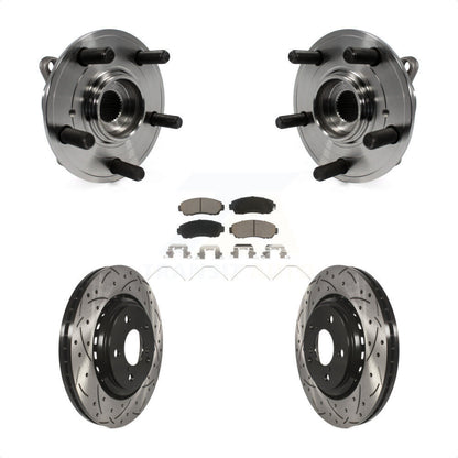 Kit de rotor et de plaquettes de frein à fente percée, roulement de moyeu avant pour Honda Odysse 2015 – 2017