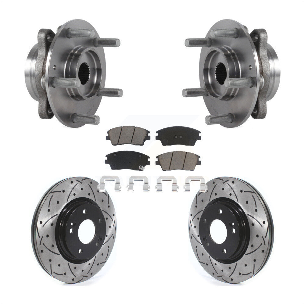 Kit de plaquettes de Rotor de frein, roulement de moyeu avant, fente de perçage, pour Hyundai Elantra 1.6 17-20