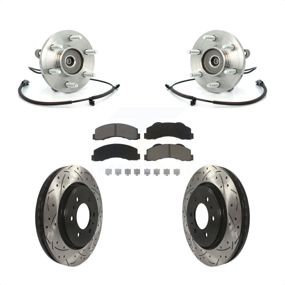 Kit de plaquettes de Rotor de frein, roulement de moyeu avant, fente de perçage, pour Ford F-150 Expeditio
