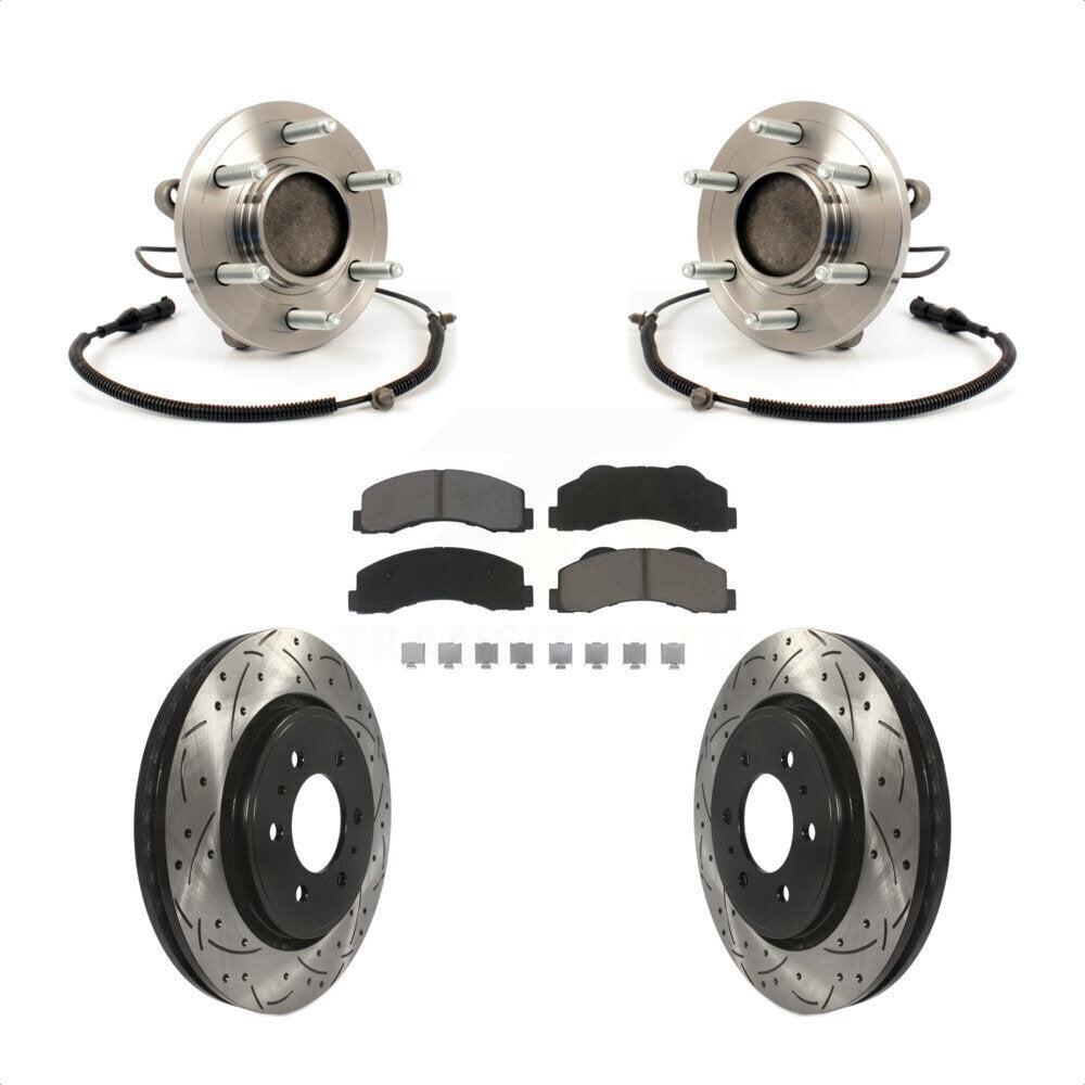Kit de plaquettes de Rotor de frein avec roulement de moyeu avant, fente de perçage revêtue pour Ford F-150 RW 2010
