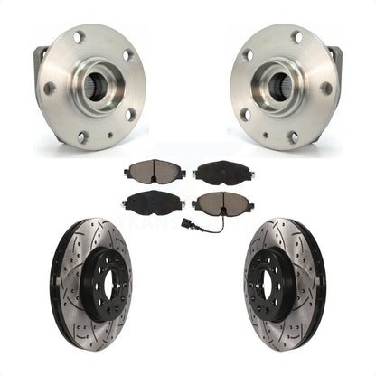 Kit de plaquettes de Rotor de frein, roulement de moyeu avant, fente de perçage, pour Volkswagen Golf SportWage