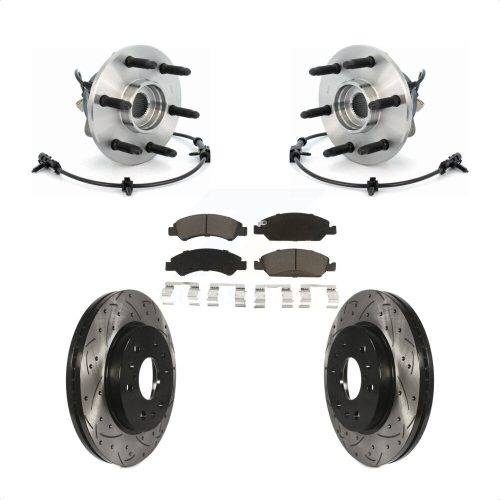 Kit de Rotor et de plaquettes de frein à fente percée, roulement de moyeu avant, pour Chevrolet GMC Silverad