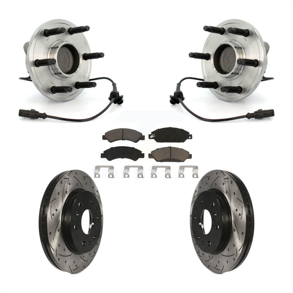 Kit de plaquettes de Rotor de frein, roulement de moyeu avant, fente de perçage, pour Chevrolet Avalanche GMC X