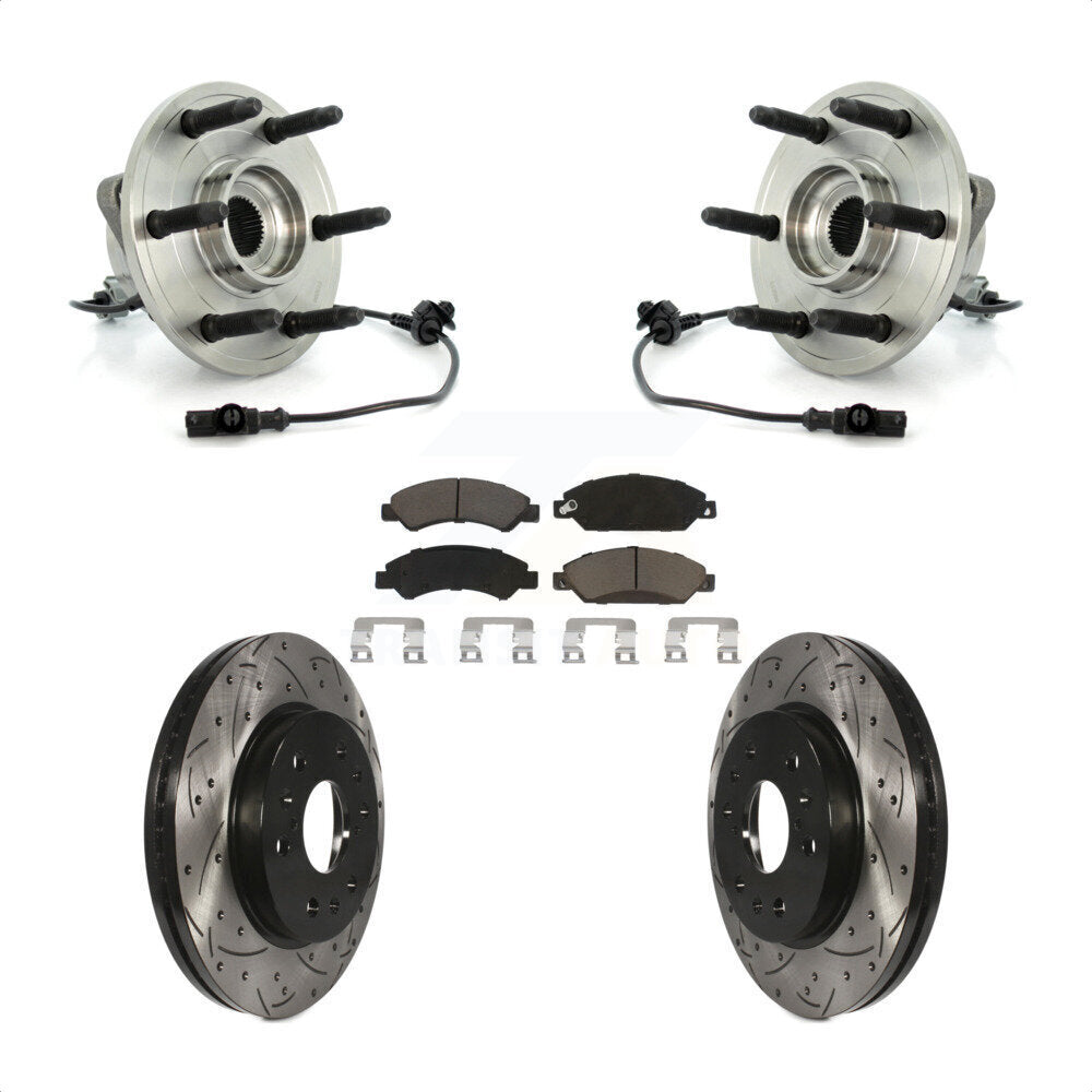 Kit de plaquettes de Rotor de frein, roulement de moyeu avant, fente de perçage, pour Chevrolet Avalanche GMC X