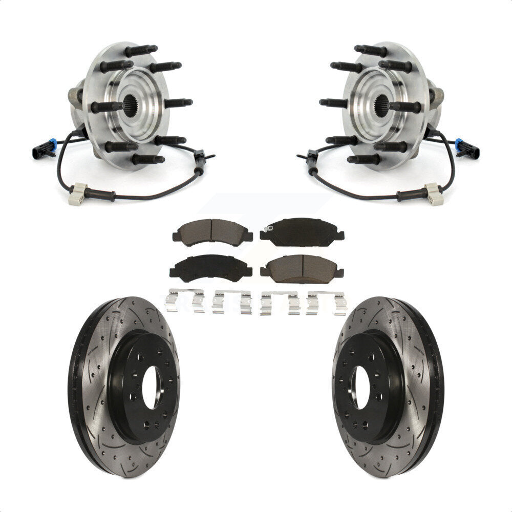 Kit de Rotor et de plaquettes de frein à fente percée, roulement de moyeu avant, pour Chevrolet GMC Silverad