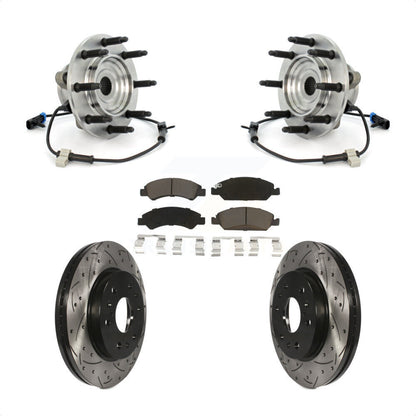 Kit de Rotor et de plaquettes de frein à fente percée, roulement de moyeu avant, pour Chevrolet GMC Silverad