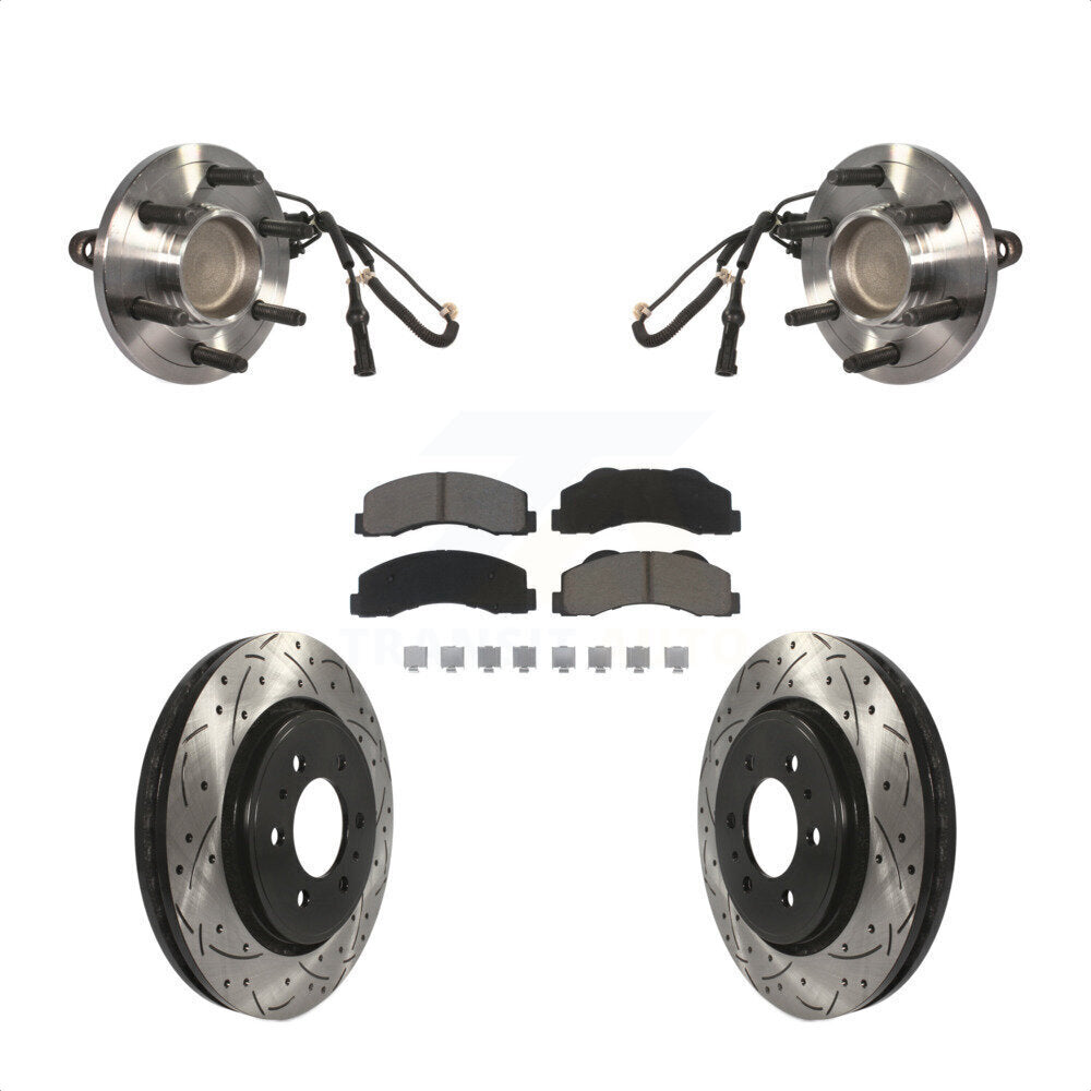 Kit de plaquettes de Rotor de frein, roulement de moyeu avant, fente de perçage, pour Ford Expedition Lincoln RW