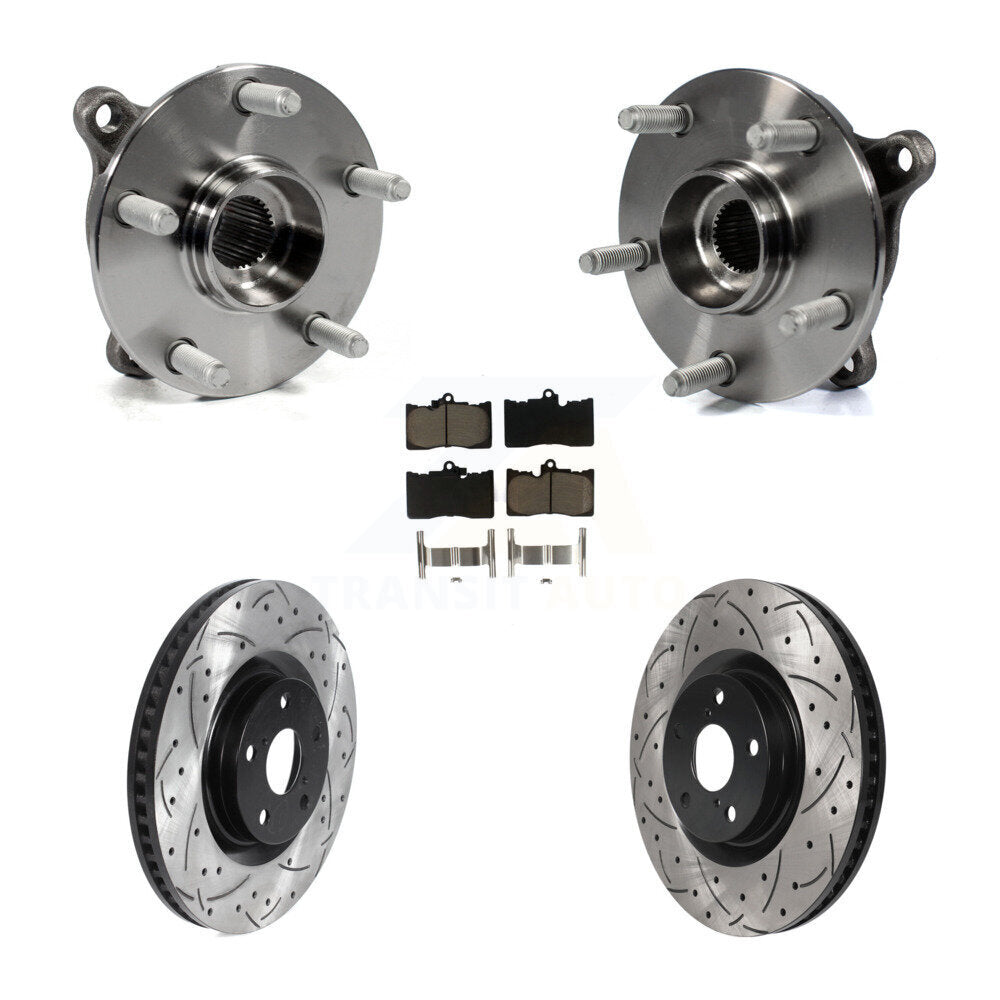 Kit de rotor et de plaquettes de frein à fente percée, roulement de moyeu avant (5 pièces) pour Lexus IS300 IS35