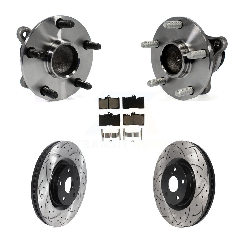 Kit de rotor et de plaquettes de frein à fente percée, roulement de moyeu avant (5 pièces) pour Lexus IS350 GS35