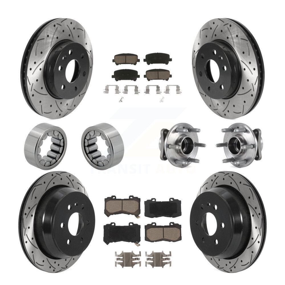 Kit de chaussures de plaquettes de Rotor de frein enduites de roulement de moyeu avant et arrière (10 pièces) pour Chevrolet GM