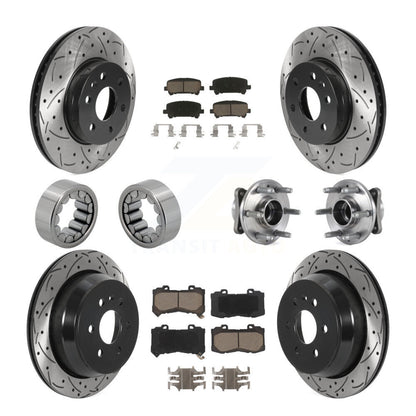 Kit de chaussures de plaquettes de Rotor de frein enduites de roulement de moyeu avant et arrière (10 pièces) pour Chevrolet GM