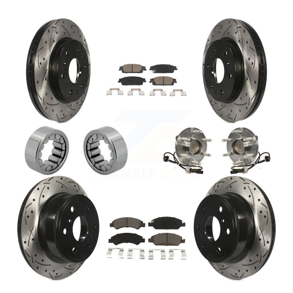 Kit de chaussures de plaquettes de Rotor de frein, roulement de moyeu avant et arrière (10 pièces) pour GMC Sierra 150