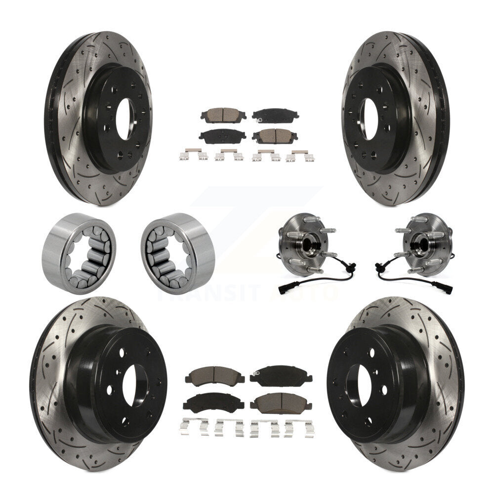 Kit de chaussures de plaquettes de Rotor de frein, roulement de moyeu avant et arrière (10 pièces) pour GMC Sierra 150