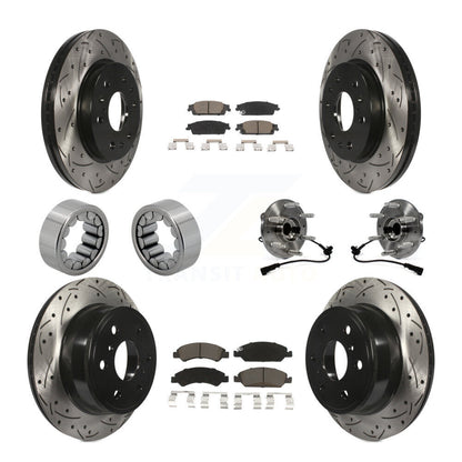 Kit de chaussures de plaquettes de Rotor de frein, roulement de moyeu avant et arrière (10 pièces) pour GMC Sierra 150