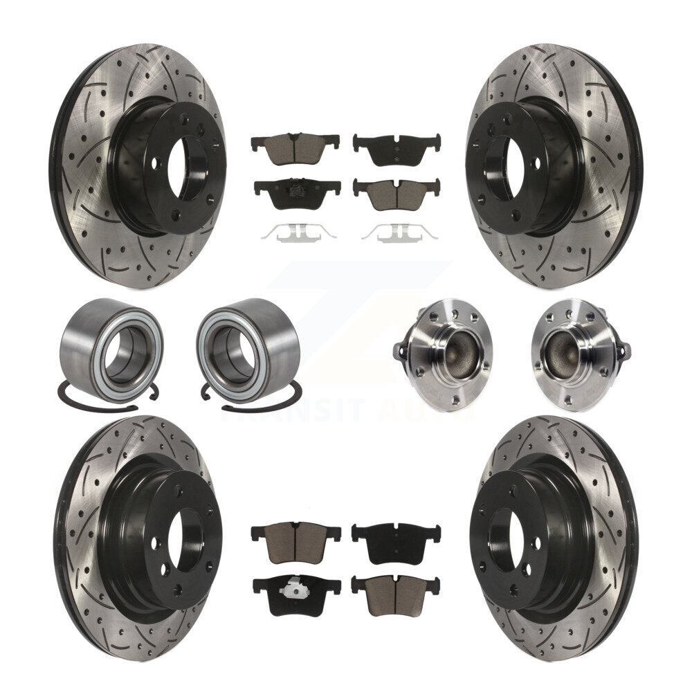 Kit de chaussures de plaquettes de Rotor de frein enduites de roulement de moyeu avant et arrière (10 pièces) pour BMW 320i 328