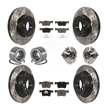 Kit de chaussures de plaquettes de Rotor de frein enduites de roulement de moyeu avant et arrière (10 pièces) pour BMW 320i 328