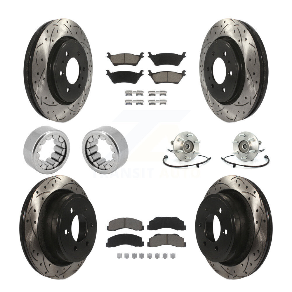 Kit de patins de rotor de frein enduits de roulement de moyeu avant et arrière (10 pièces) pour Ford F-150 4W