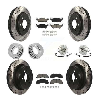 Kit de patins de rotor de frein enduits de roulement de moyeu avant et arrière (10 pièces) pour Ford F-150 4W