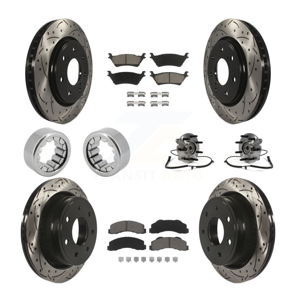 Kit de patins de rotor de frein enduits de roulement de moyeu avant et arrière (10 pièces) pour Ford F-150 4W