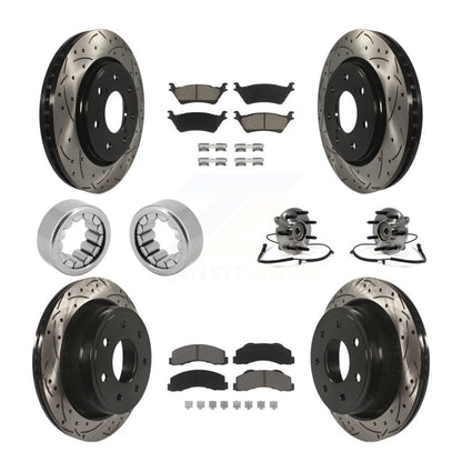 Kit de patins de rotor de frein enduits de roulement de moyeu avant et arrière (10 pièces) pour Ford F-150 4W