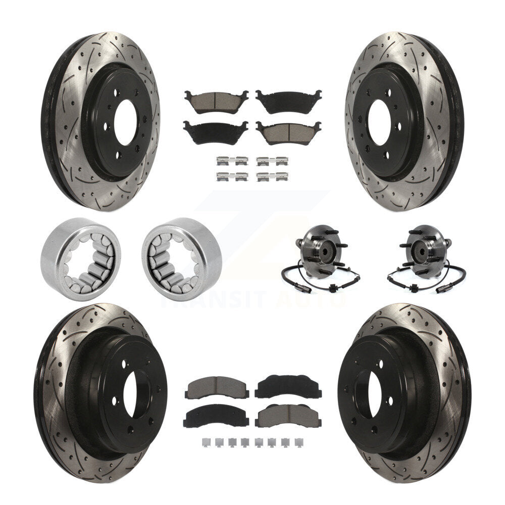 Kit de patins de rotor de frein enduits de roulement de moyeu avant et arrière (10 pièces) pour Ford F-150 RW