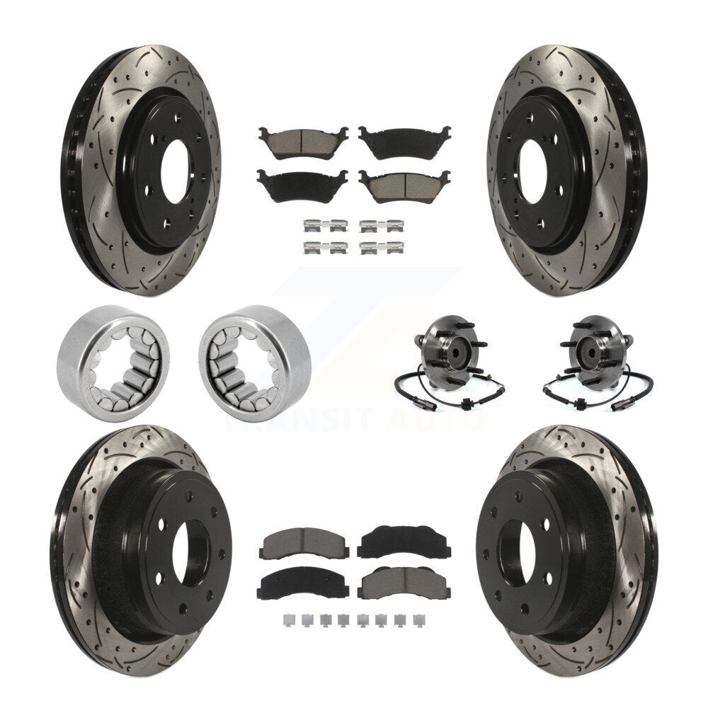 Kit de patins de rotor de frein enduits de roulement de moyeu avant et arrière (10 pièces) pour Ford F-150 RW