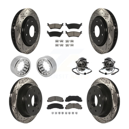 Kit de patins de rotor de frein enduits de roulement de moyeu avant et arrière (10 pièces) pour Ford F-150 RW
