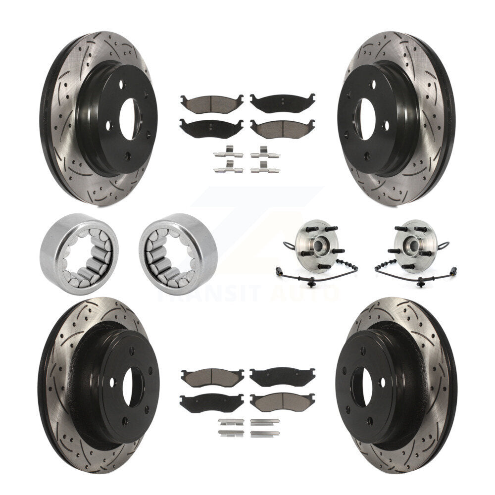 Kit de patins de Rotor de frein enduits de roulement de moyeu avant et arrière (10 pièces) pour Dodge Ram 150