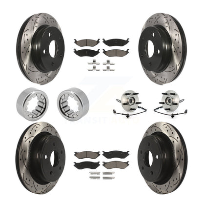Kit de patins de Rotor de frein enduits de roulement de moyeu avant et arrière (10 pièces) pour Dodge Ram 150